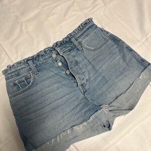 Hollister Light Blue Ruffled Denim Shorts